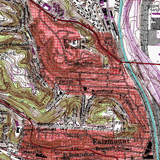 Topographic Map of Bethel Apostolic Church, OH