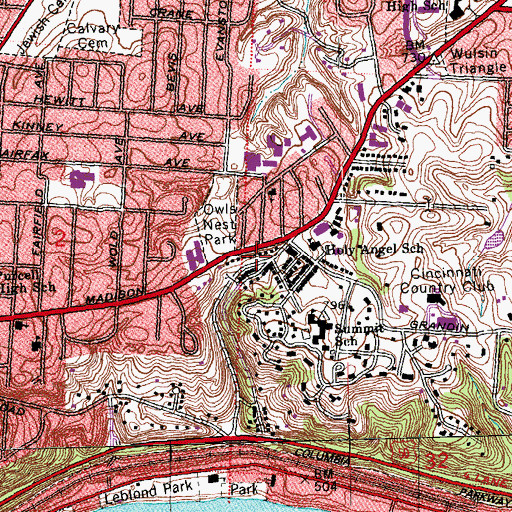 Topographic Map of Bible Deliverance Church, OH