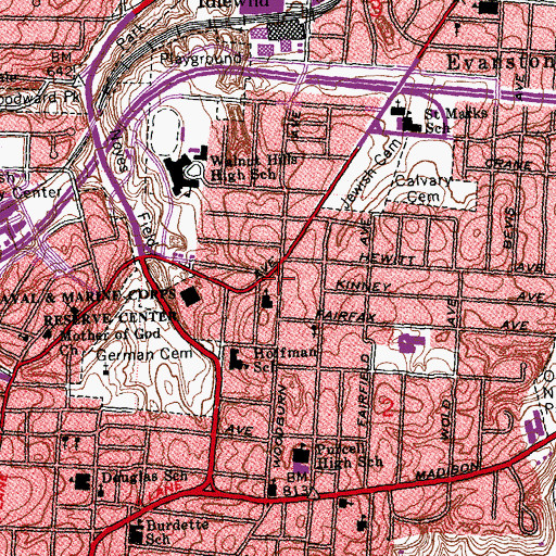 Topographic Map of Bible Way Church of God in Christ, OH