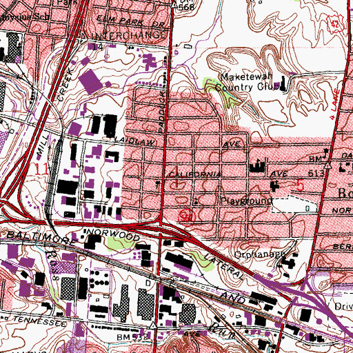 Topographic Map of California Avenue Wesleyan Church, OH