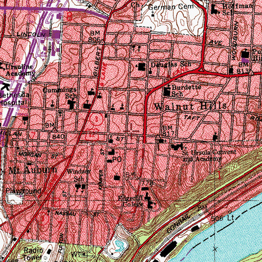 Topographic Map of Christ Memorial Church of God, OH