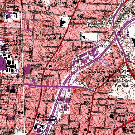 Topographic Map of Corinthian Baptist Church, OH