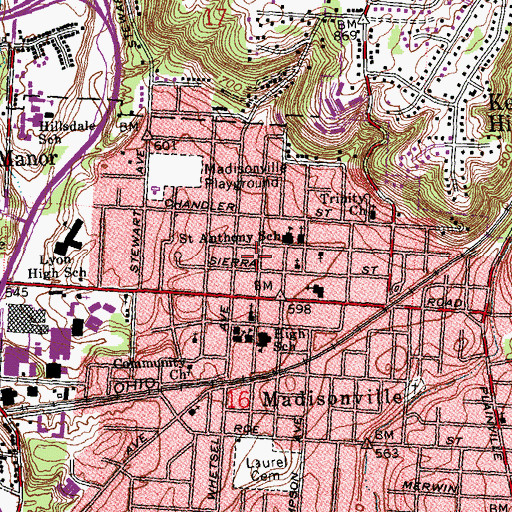 Topographic Map of Anderson Chapel African Methodist Episcopal Church, OH