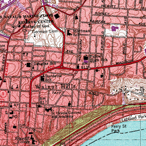 Topographic Map of Redeeming Church of Christ, OH