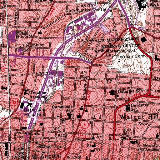 Topographic Map of Zion Hill Baptist Church, OH