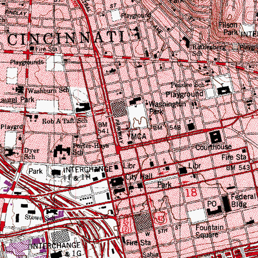 Topographic Map of Bethlehem Temple, OH