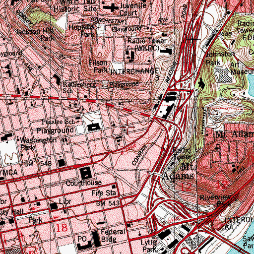 Topographic Map of Church of the Living God, OH