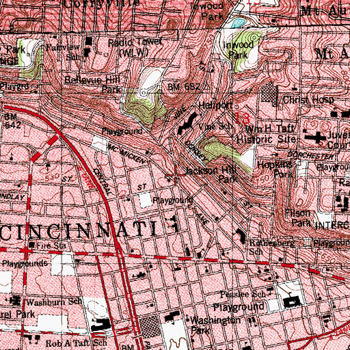 Topographic Map of Four Gospel Lighthouse Church, OH