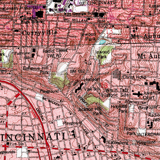 Topographic Map of Gods Mission in Christ for All People, OH