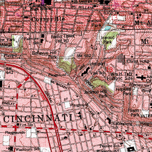 Topographic Map of Gospel Missionary Baptist Church, OH