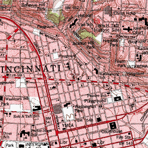 Topographic Map of Greater True Vine Mission, OH
