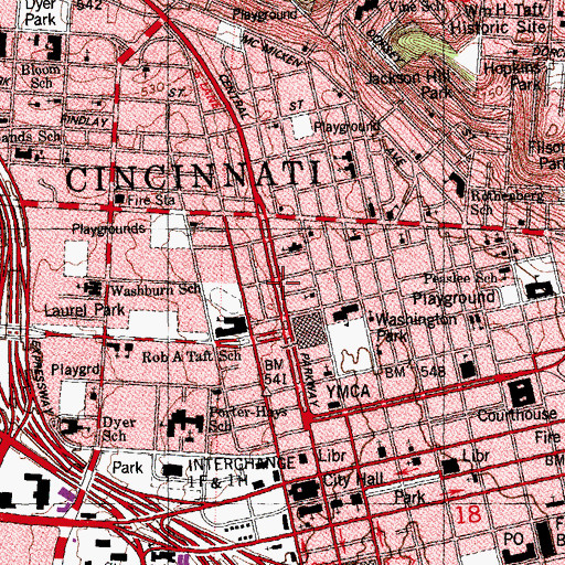 Topographic Map of Metropolitan Baptist Church, OH