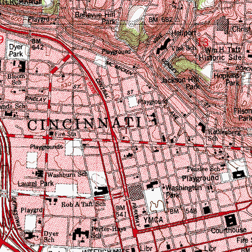 Topographic Map of Mount Zion Temple of Truth, OH