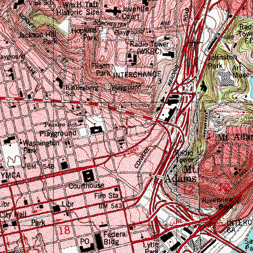Topographic Map of Pendleton Gospel Mission, OH