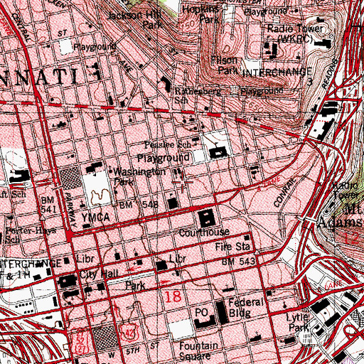 Topographic Map of Christian Church of God, OH