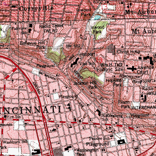 Topographic Map of First Born Church of the Living God, OH