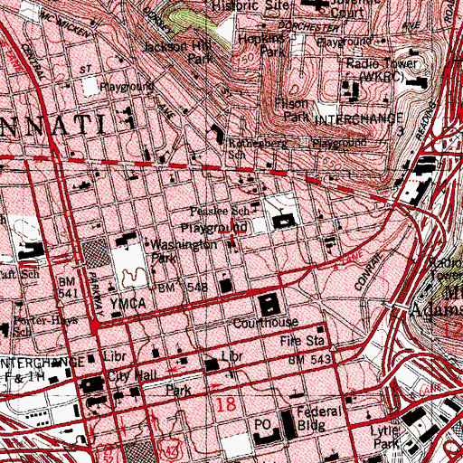 Topographic Map of Greater Mount Rose Missionary Baptist Church, OH