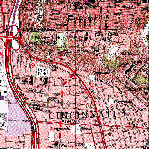 Topographic Map of Green Grove Missionary Church, OH