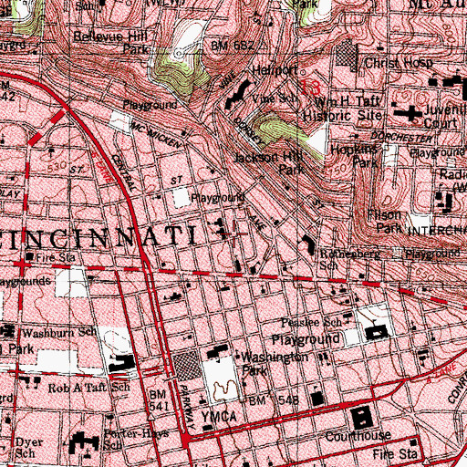 Topographic Map of Green Street Church of God, OH