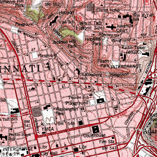 Topographic Map of Holiness Church of God, OH