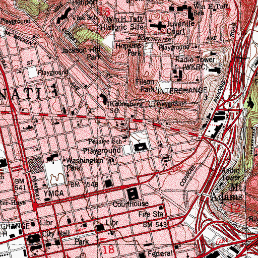 Topographic Map of Kingdom Hall Jehovahs Witnesses, OH