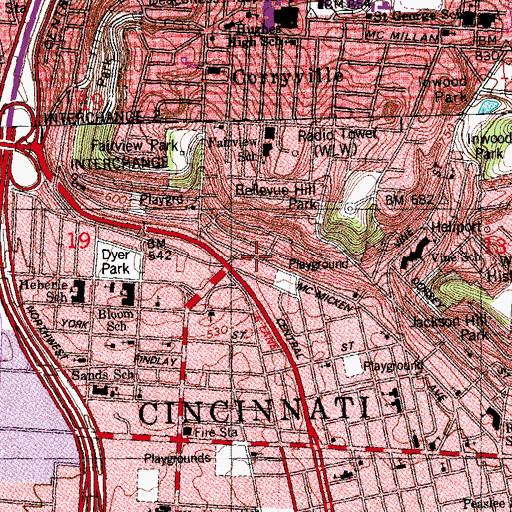 Topographic Map of Mars Hill Baptist Church, OH