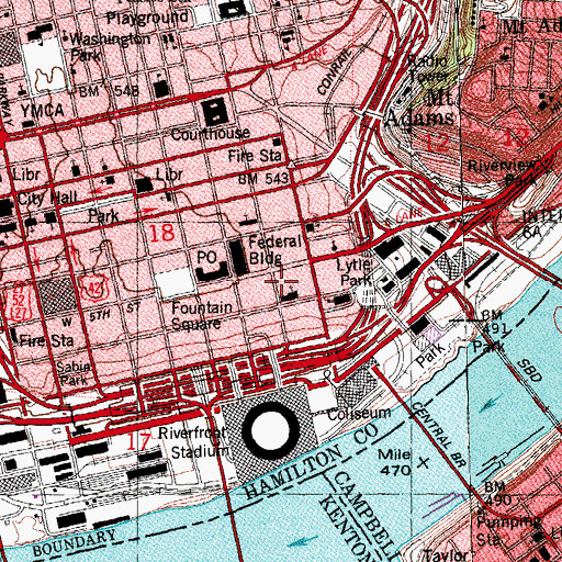 Topographic Map of Saint Pauls Chapel, OH