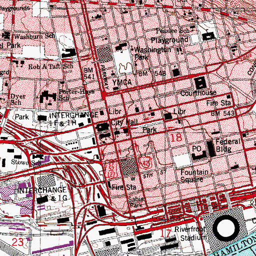 Topographic Map of United Korean Presbyterian Church, OH