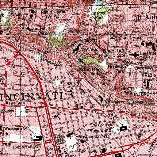 Topographic Map of Uptown Deliverance Church, OH