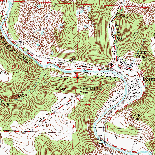Topographic Map of Barton Elementary School (historical), OH