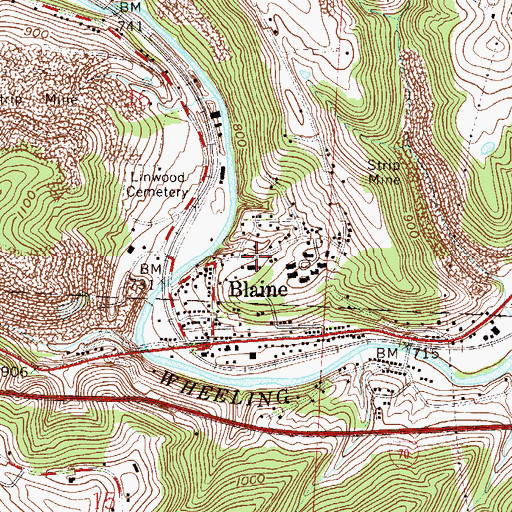 Topographic Map of Blaine Elementary School (historical), OH