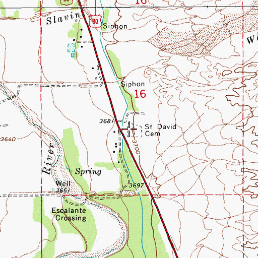 Topographic Map of Saint David Cemetery, AZ