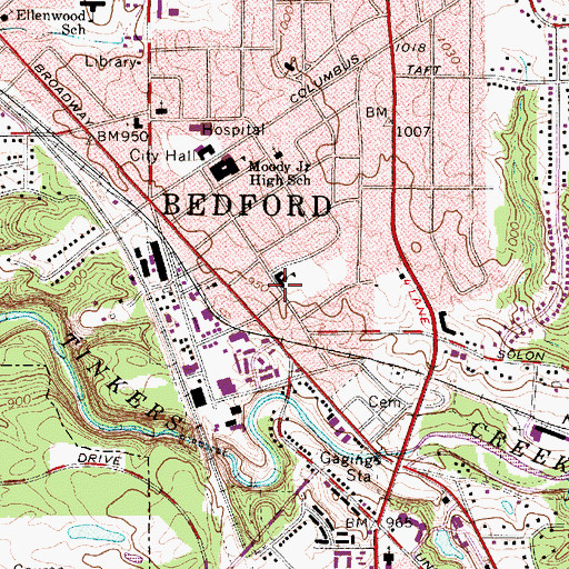 Topographic Map of Central Elementary School, OH