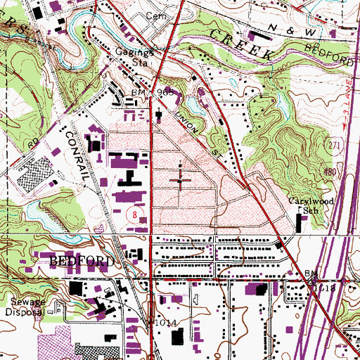 Topographic Map of Interstate Elementary School (historical), OH