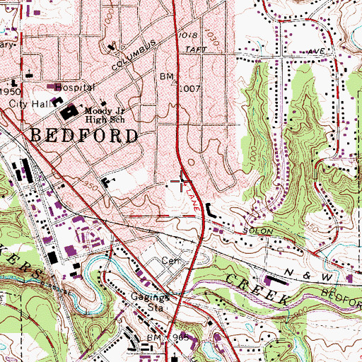 Topographic Map of Lutheran Church of the Master, OH