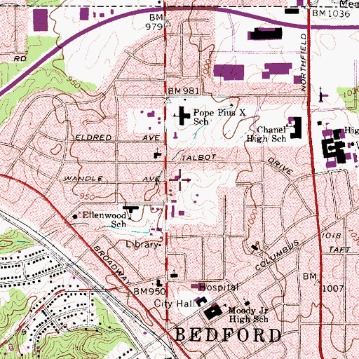 Topographic Map of Saint Eugenes Byzantine Catholic Church, OH