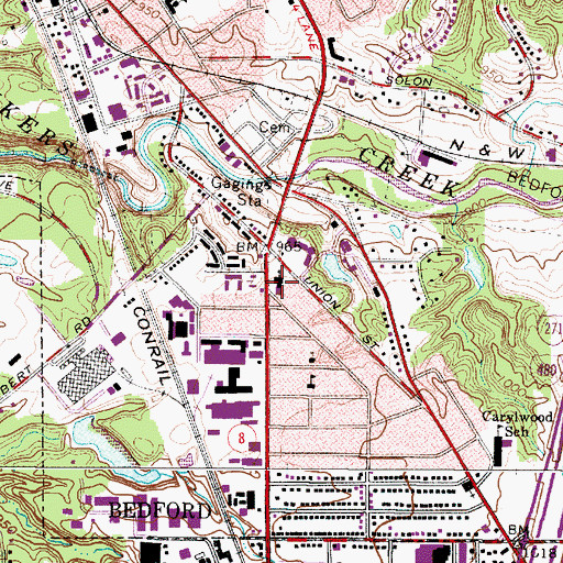 Topographic Map of Saint Mary Catholic Church, OH