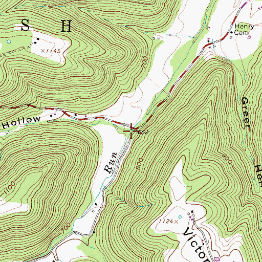 Topographic Map of Camp Run, OH