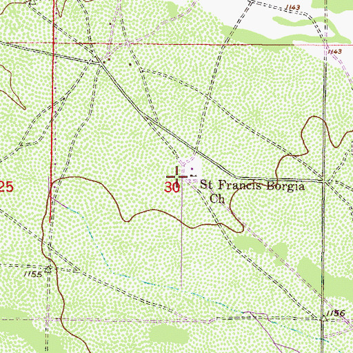 Topographic Map of Saint Francis Borgia Church, AZ