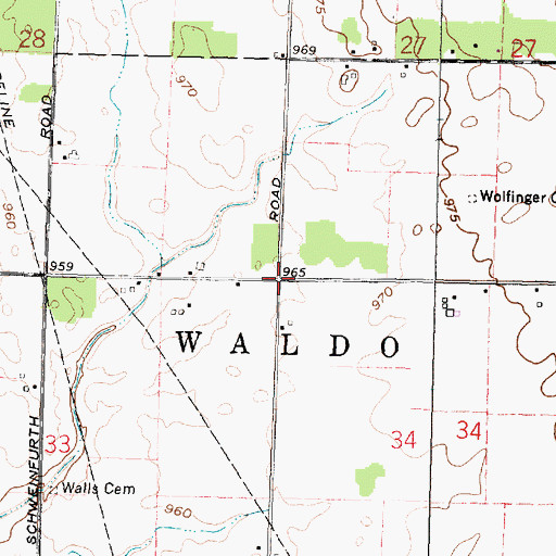 Topographic Map of Bethlehem (historical), OH