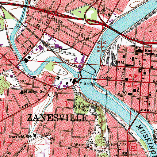Topographic Map of Licking River, OH