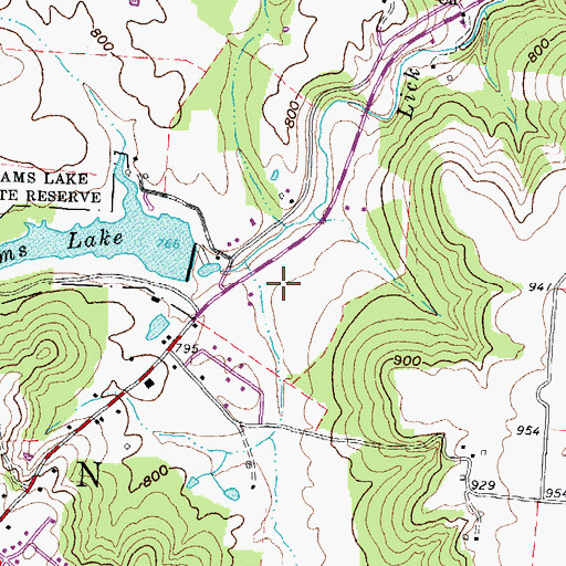 Topographic Map of Adams Lake, OH