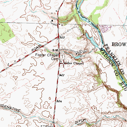Topographic Map of Alder Chapel, OH