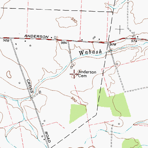 Topographic Map of Anderson Cemetery, OH