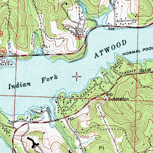 Topographic Map of Atwood Lake, OH