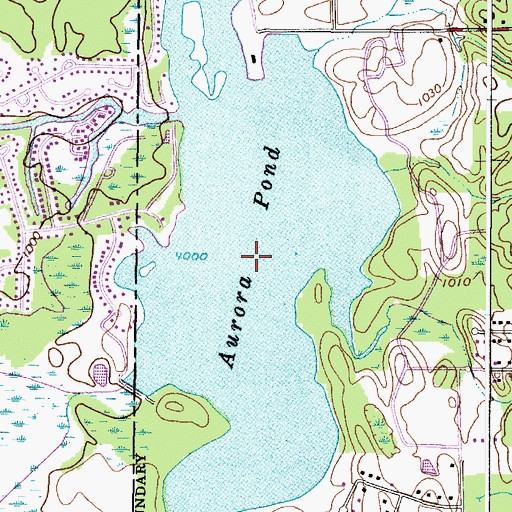Topographic Map of Aurora Pond, OH