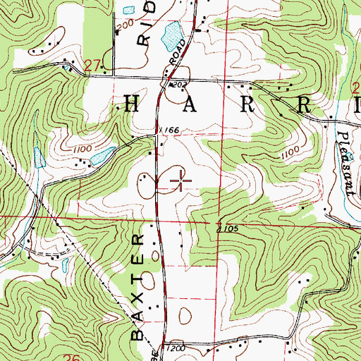 Topographic Map of Baxter Ridge, OH