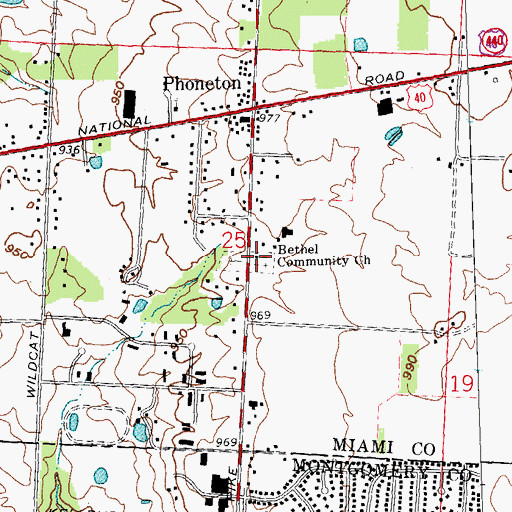 Topographic Map of Bethel Community Church, OH