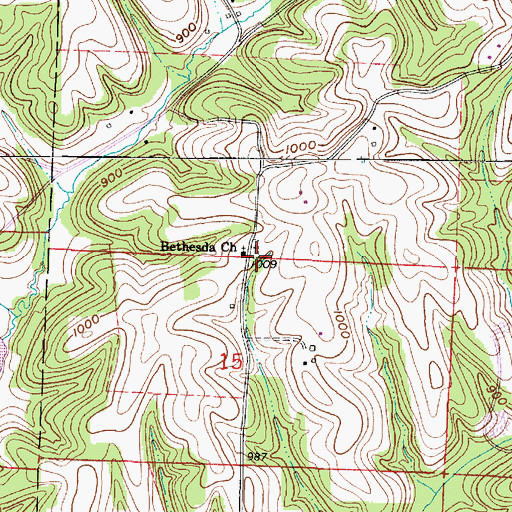 Topographic Map of Bethesda Methodist Church, OH