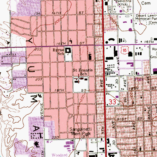 Topographic Map of Saint Francis of Assisi School, AZ